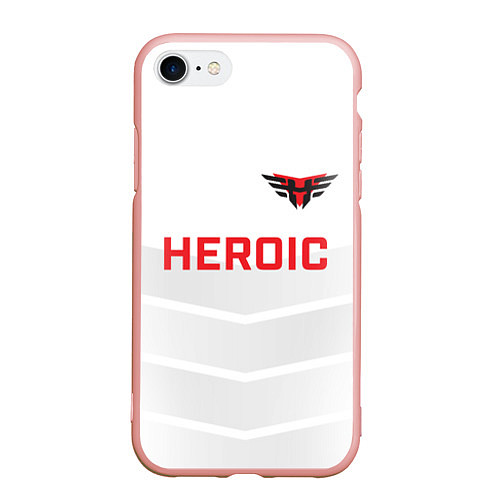 Чехол iPhone 7/8 матовый Heroic white / 3D-Светло-розовый – фото 1