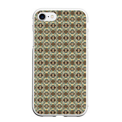 Чехол iPhone 7/8 матовый Золотисто-коричневая симметрия, цвет: 3D-белый