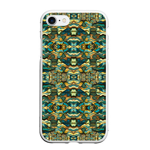 Чехол iPhone 7/8 матовый Мозаика из самоцветов / 3D-Белый – фото 1