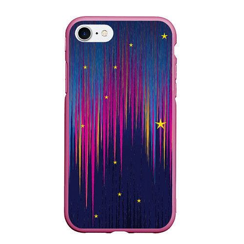 Чехол iPhone 7/8 матовый Star dust / 3D-Малиновый – фото 1