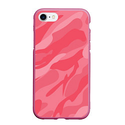 Чехол iPhone 7/8 матовый Pink military, цвет: 3D-малиновый