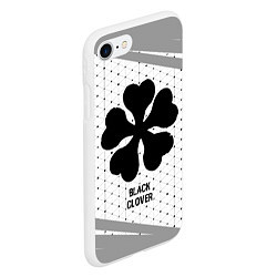 Чехол iPhone 7/8 матовый Black Clover glitch на светлом фоне, цвет: 3D-белый — фото 2