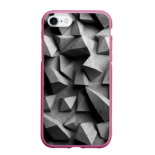 Чехол iPhone 7/8 матовый Белокаменный паттерн / 3D-Малиновый – фото 1