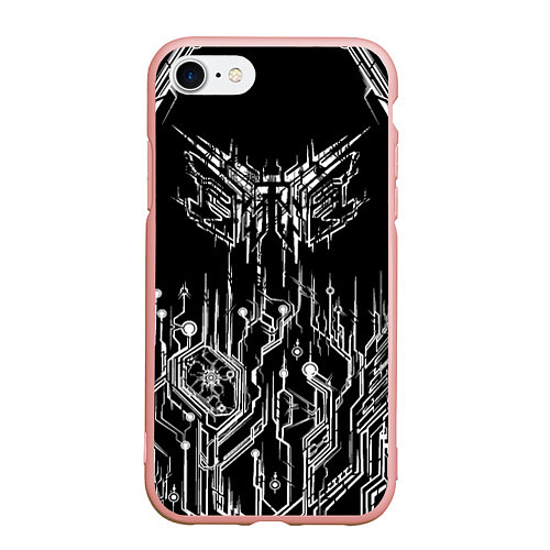 Чехол iPhone 7/8 матовый Киберпанк-модерн / 3D-Светло-розовый – фото 1