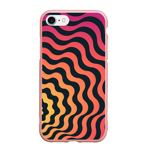 Чехол iPhone 7/8 матовый Абстрактный градиентовый узор / 3D-Светло-розовый – фото 1