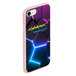 Чехол iPhone 7/8 матовый Cyberpunk 2077 phantom liberty neon, цвет: 3D-светло-розовый — фото 2