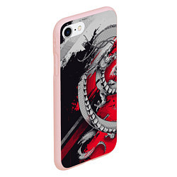 Чехол iPhone 7/8 матовый Dragon - Japan style, цвет: 3D-светло-розовый — фото 2