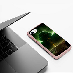 Чехол iPhone 7/8 матовый Космическая база на горе, цвет: 3D-светло-розовый — фото 2