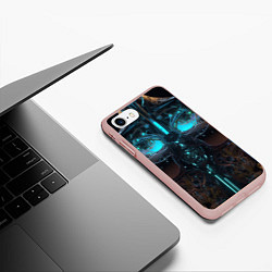 Чехол iPhone 7/8 матовый Костюм киборга, цвет: 3D-светло-розовый — фото 2