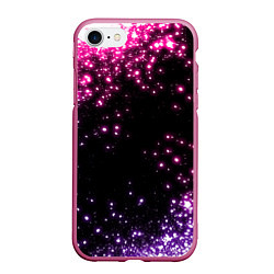 Чехол iPhone 7/8 матовый Неоновые звезды - neon, цвет: 3D-малиновый