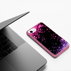 Чехол iPhone 7/8 матовый Неоновые звезды - neon, цвет: 3D-малиновый — фото 2