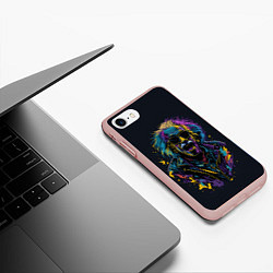 Чехол iPhone 7/8 матовый Альберт Эйнштейн от нейросети, цвет: 3D-светло-розовый — фото 2
