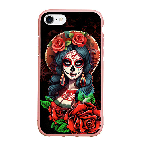 Чехол iPhone 7/8 матовый Паломница - La Peregrina / 3D-Светло-розовый – фото 1