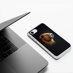 Чехол iPhone 7/8 матовый Вышивка Капибара, цвет: 3D-белый — фото 2