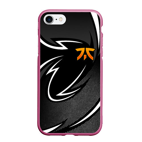 Чехол iPhone 7/8 матовый Fnatic - white line / 3D-Малиновый – фото 1