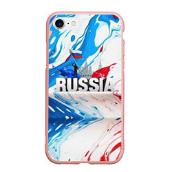 Чехол iPhone 7/8 матовый Russia abstract, цвет: 3D-светло-розовый