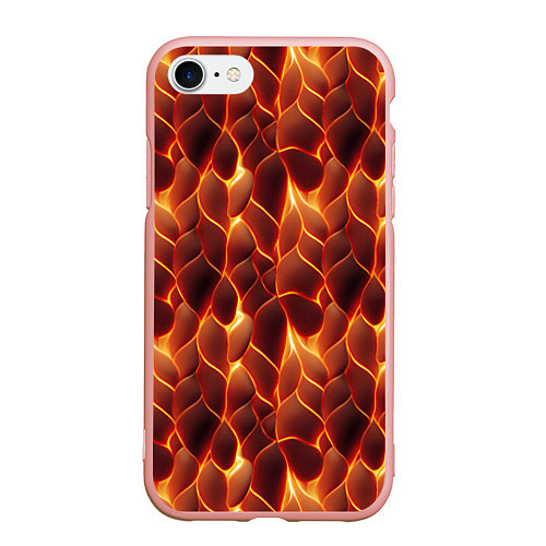 Чехол iPhone 7/8 матовый Огненная мозаичная текстура / 3D-Светло-розовый – фото 1