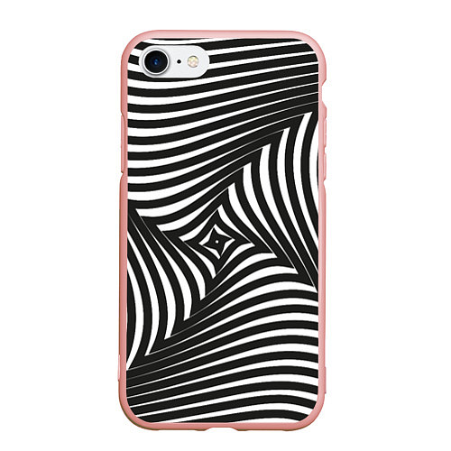 Чехол iPhone 7/8 матовый Оптическая иллюзия водоворот / 3D-Светло-розовый – фото 1