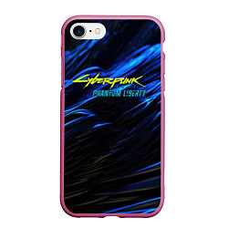 Чехол iPhone 7/8 матовый Black blue cyberpunk phantom liberty, цвет: 3D-малиновый