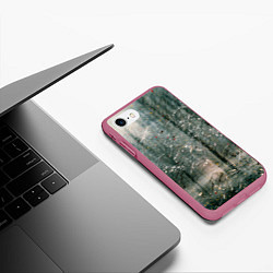 Чехол iPhone 7/8 матовый Тени деревьев и краски, цвет: 3D-малиновый — фото 2
