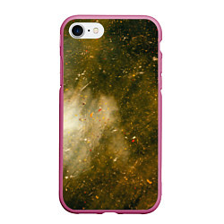 Чехол iPhone 7/8 матовый Золотистый туман и краски, цвет: 3D-малиновый