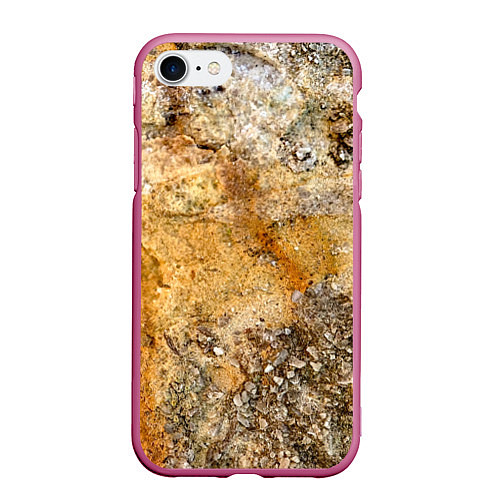 Чехол iPhone 7/8 матовый Скалистая поверхность / 3D-Малиновый – фото 1