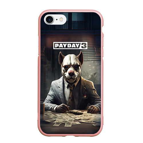 Чехол iPhone 7/8 матовый Bulldog payday 3 / 3D-Светло-розовый – фото 1