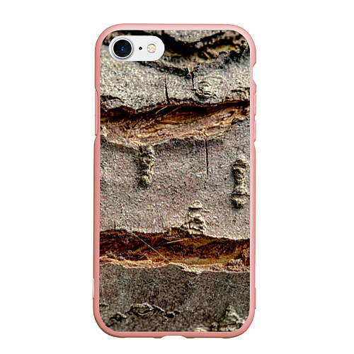 Чехол iPhone 7/8 матовый Деревянный разлом / 3D-Светло-розовый – фото 1