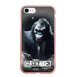 Чехол iPhone 7/8 матовый Payday 3 big gorilla, цвет: 3D-светло-розовый