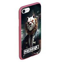 Чехол iPhone 7/8 матовый Payday 3 lion, цвет: 3D-малиновый — фото 2