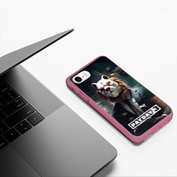 Чехол iPhone 7/8 матовый Payday 3 lion, цвет: 3D-малиновый — фото 2