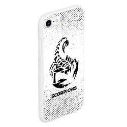 Чехол iPhone 7/8 матовый Scorpions с потертостями на светлом фоне, цвет: 3D-белый — фото 2