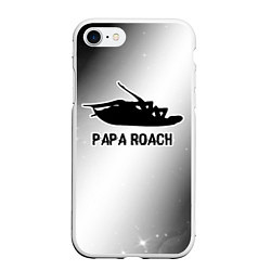 Чехол iPhone 7/8 матовый Papa Roach glitch на светлом фоне, цвет: 3D-белый