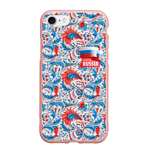 Чехол iPhone 7/8 матовый Russia pattern / 3D-Светло-розовый – фото 1