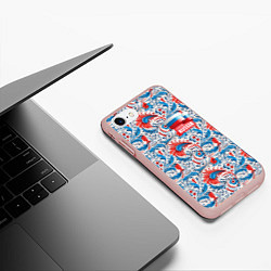 Чехол iPhone 7/8 матовый Russia pattern, цвет: 3D-светло-розовый — фото 2