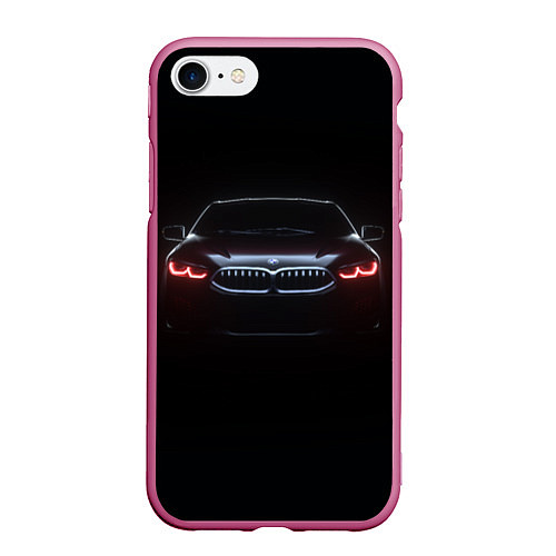 Чехол iPhone 7/8 матовый BMW - red eyes / 3D-Малиновый – фото 1