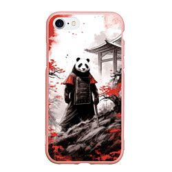 Чехол iPhone 7/8 матовый Panda samurai, цвет: 3D-светло-розовый