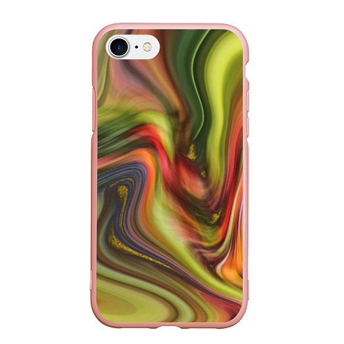 Чехол iPhone 7/8 матовый Abstraction waves / 3D-Светло-розовый – фото 1