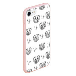 Чехол iPhone 7/8 матовый Клоунада чб, цвет: 3D-светло-розовый — фото 2