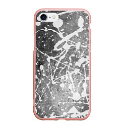 Чехол iPhone 7/8 матовый Текстура - White on gray, цвет: 3D-светло-розовый