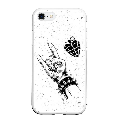 Чехол iPhone 7/8 матовый Green Day и рок символ / 3D-Белый – фото 1