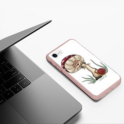 Чехол iPhone 7/8 матовый Хохочущий мухомор, цвет: 3D-светло-розовый — фото 2