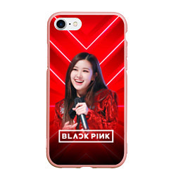 Чехол iPhone 7/8 матовый Rose Blackpink red, цвет: 3D-светло-розовый