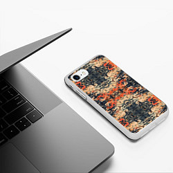 Чехол iPhone 7/8 матовый Оранжевые японские мотивы, цвет: 3D-белый — фото 2