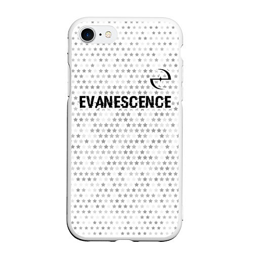 Чехол iPhone 7/8 матовый Evanescence glitch на светлом фоне: символ сверху / 3D-Белый – фото 1