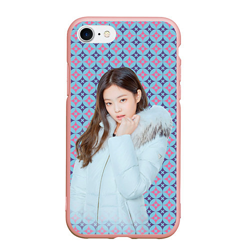 Чехол iPhone 7/8 матовый Blackpink Jennie Kim Blackpink winter style / 3D-Светло-розовый – фото 1