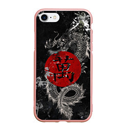 Чехол iPhone 7/8 матовый Dragon - black grunge