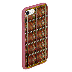 Чехол iPhone 7/8 матовый Разноцветные мозаичные кубы, цвет: 3D-малиновый — фото 2