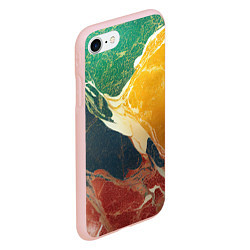 Чехол iPhone 7/8 матовый Мраморная радуга, цвет: 3D-светло-розовый — фото 2