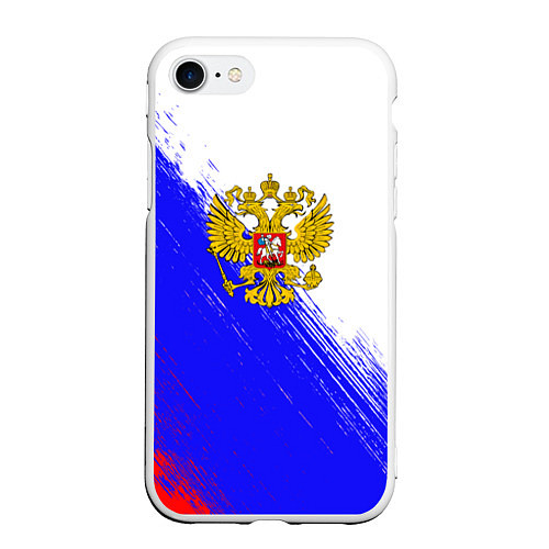 Чехол iPhone 7/8 матовый Патриот Рф Герб / 3D-Белый – фото 1